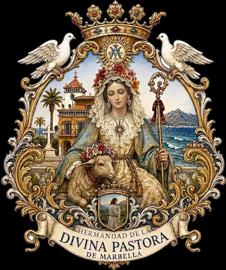 Escudo de la Hermandad de la Divina Pastora de Marbella